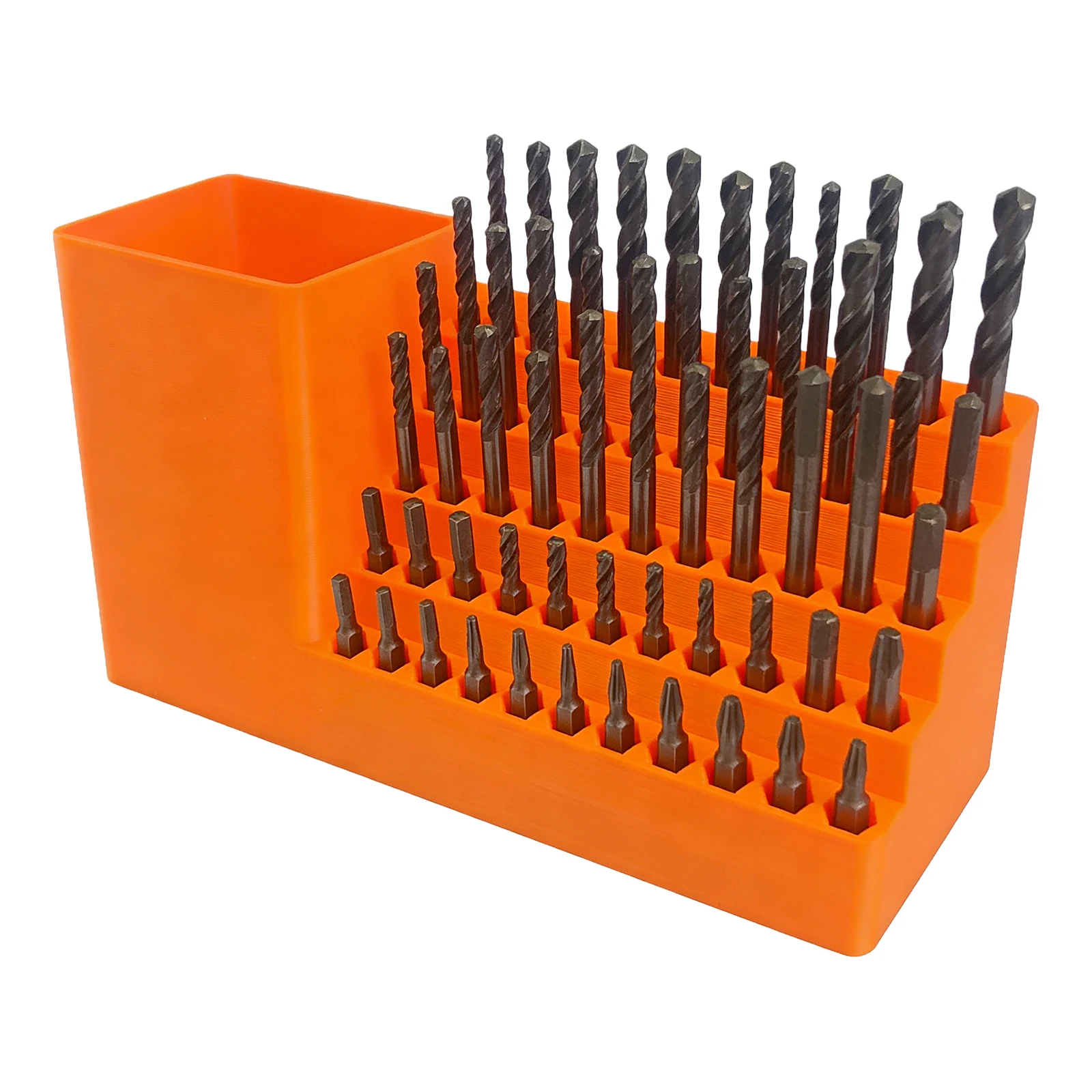 50슬롯 스크류드라이버 비트 홀더 공구함 1/4인치 임팩트 드라이버 비트 홀더 경량 플라스틱 공구함 (차고/작업장용)