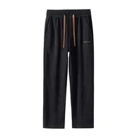 Mens Thiened Fce Lined Loose Straight Leg Warm Trousers Autumn Winter Workwear Resistant to Dirt And Wear Casual Pants