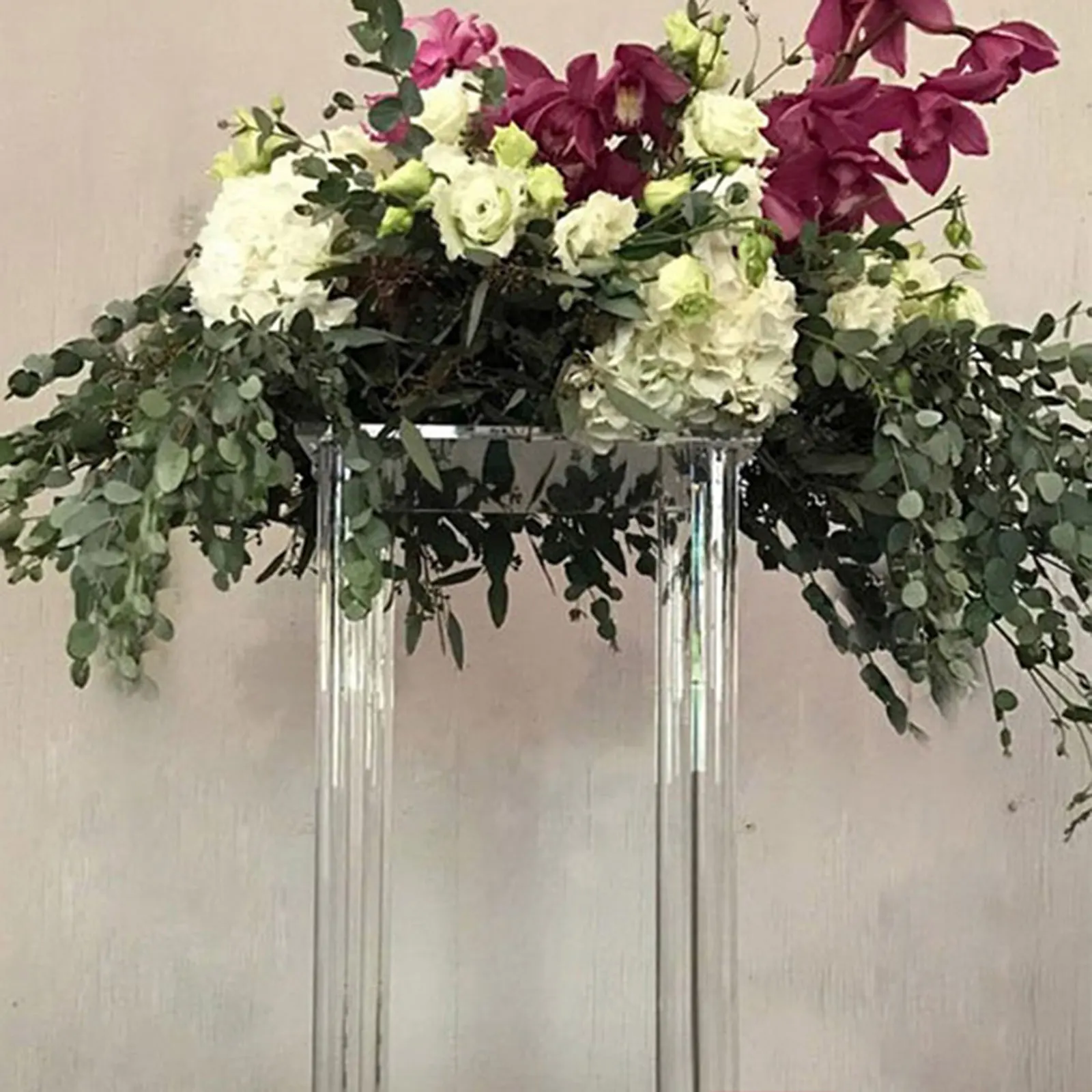 Vase à fleurs en acrylique transparent, centre de table, support pour réception de mariage, décoration de table, affichage floral, luxe T1, paquet de 10