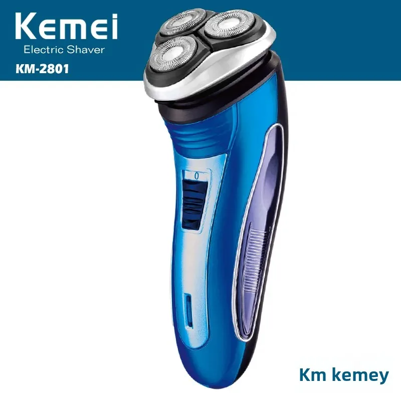 Km-2801 Floating Triple Blade Shaver Electric Razor Men's Rechargeable Beard Trimmer Professional Grooming Tool