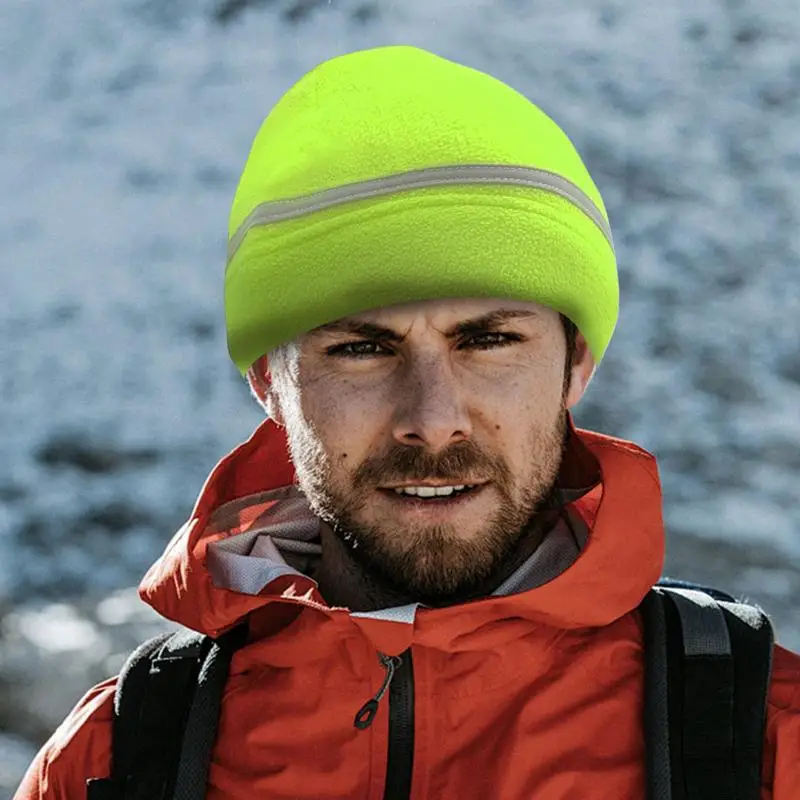 Reflective Winter Hat Winter High Visibility Unisex Beanie Safety Beanie Reflective Hat Comfortable Warm For Outdoor