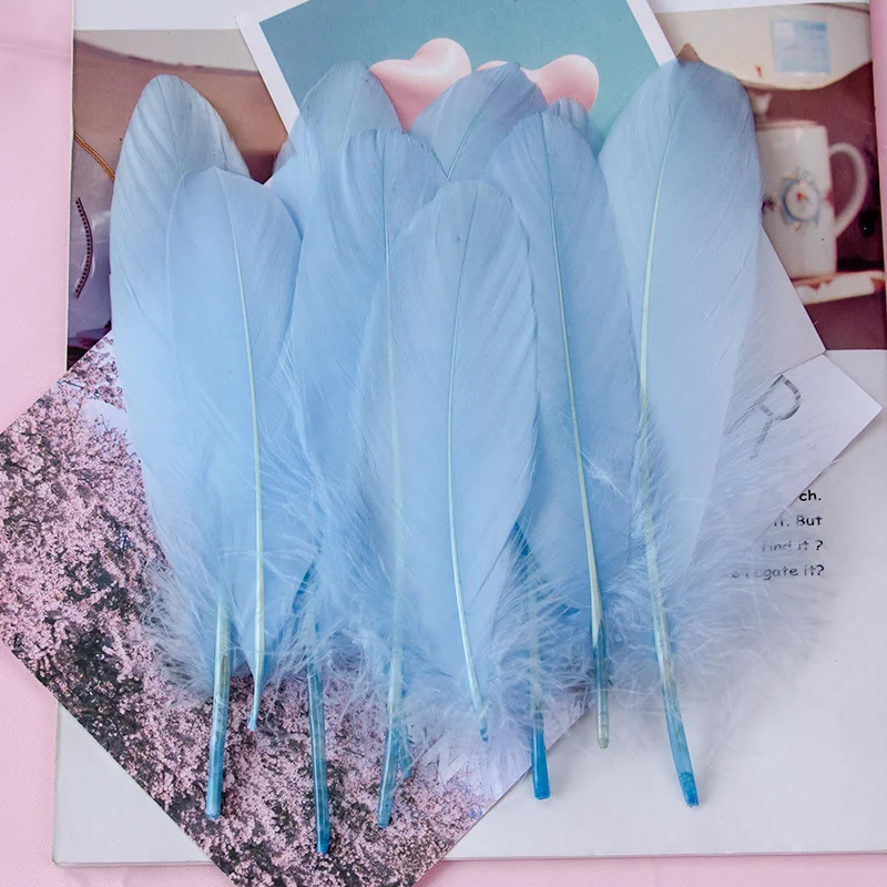 Goose Feathers, 50-200Pcs Natural Black, 15-20cm, Wedding Party Carnival Decoration Jewelry Making Diy Dress Crafts