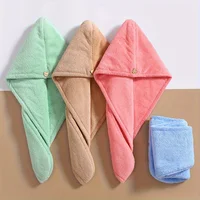 1pc Quick-Drying Hair Cap For Women Absorbent Coral Fleece Shower Cap With Thickened Towel For Hair Drying And Wrapping 2