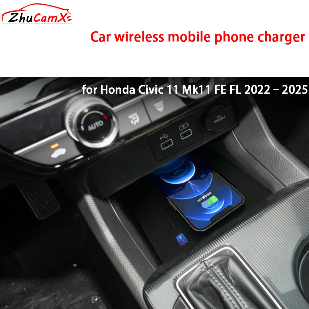 for Honda Civic 11 Mk11 FE FL 2022–2025 Center Console Storage