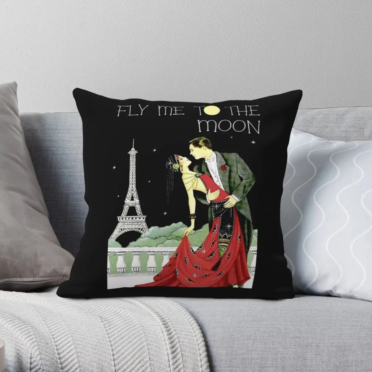 

Наволочка квадратная FLY ME TO THE MOON из полиэстера и льна