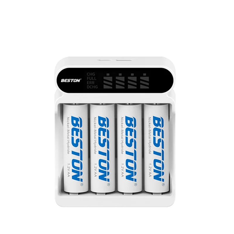 ABAN C9023L 4슬롯 LCD 화면 디스플레이 AA/AAA 1.2V Ni-충전식 배터리용 고속 충전 충전기 혼합 충전 지원