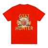 Gyat Hunter Funny Meme T-shirt Women's Fashion Retro Short sleeved T-shirt Casual Loose Large T-shirt Street Clothing 4
