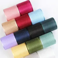 10 Meters Solid Organza Satin Ribbon Sheer Chiffon Tape for DIY Crafts Gifts Wrapping Wedding Christmas Party Packing Decoration