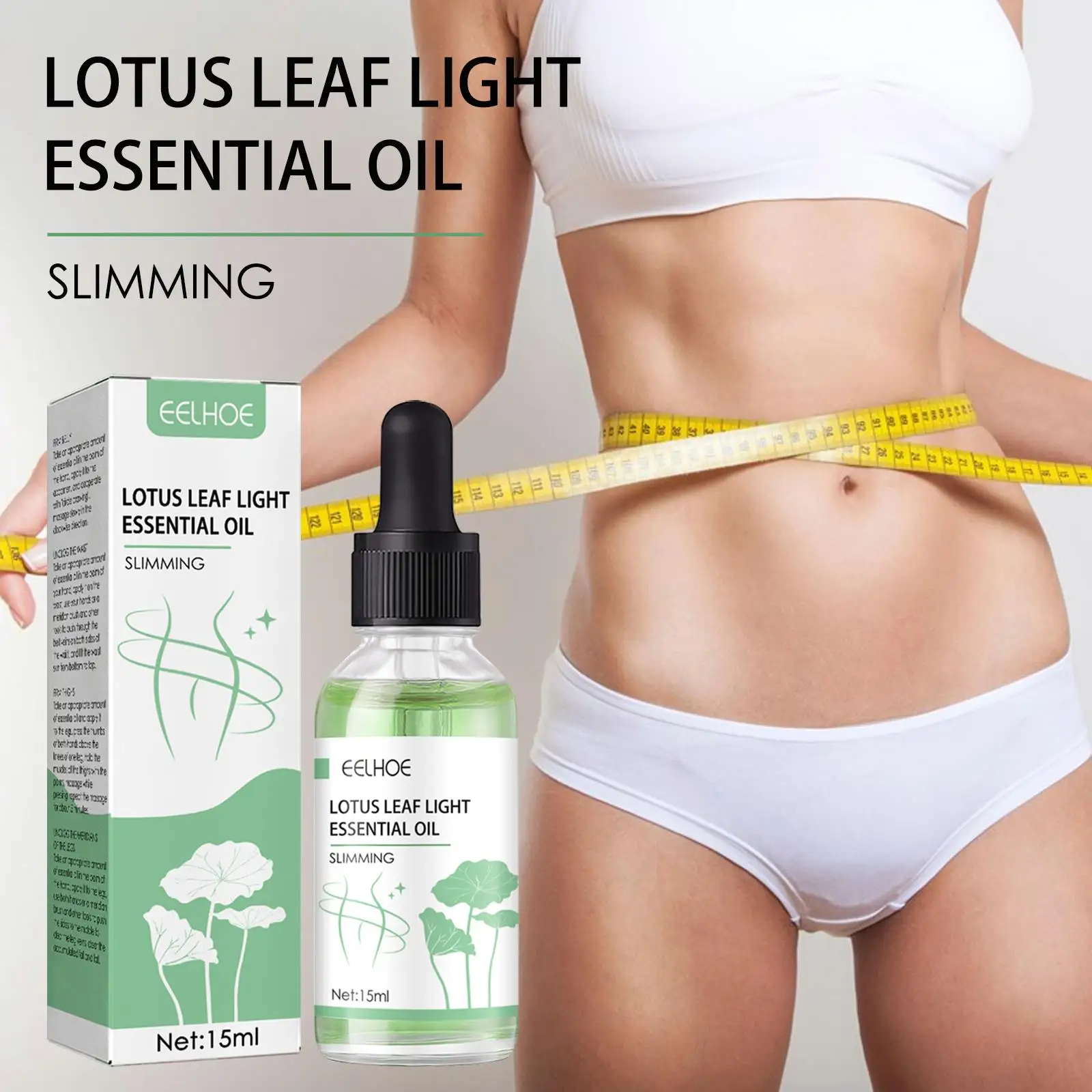 Lotus Leaf Slimming Essential Oil, Massage Tighten Shaping Slimming Body Essential Oil
