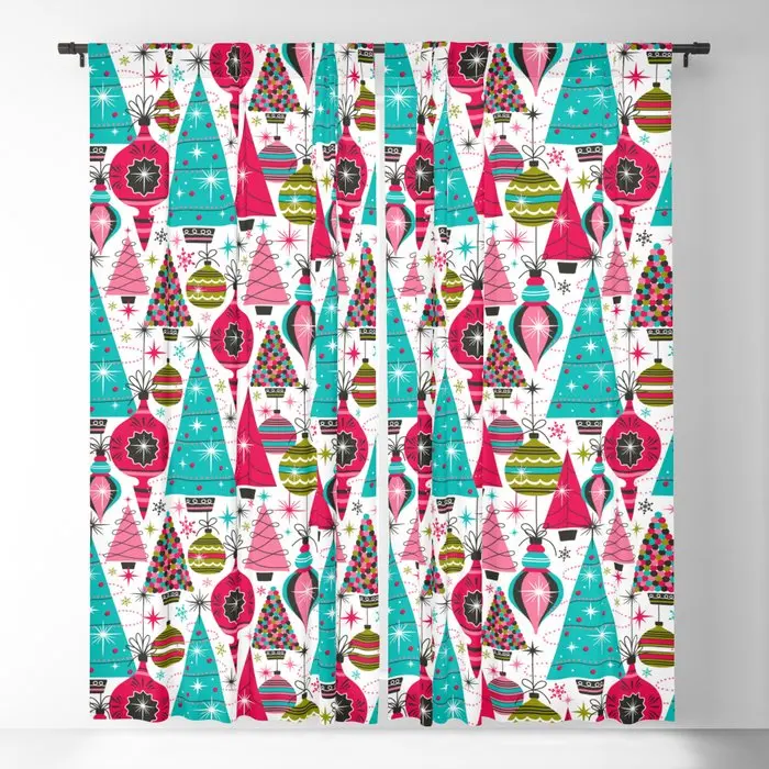 

Deck The Halls - White Pink Blackout Curtains 3D Print Window Curtains For Bedroom Living Room Decor Window Treatments