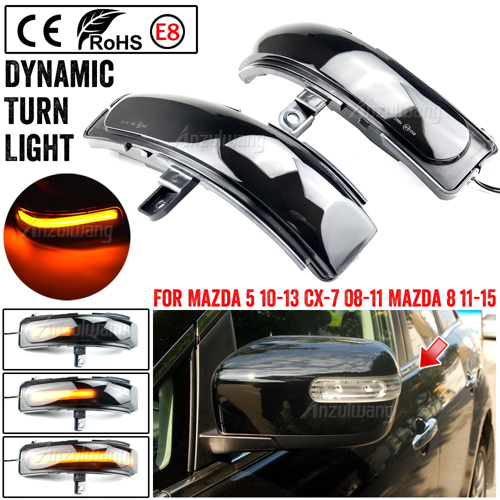 

LED Side Wing Dynamic Turn Signal Light Rearview Mirror Indicator For Mazda CX-7 2008-2011 Mazda 5 2010-2013 Mazda 8 2011-2015