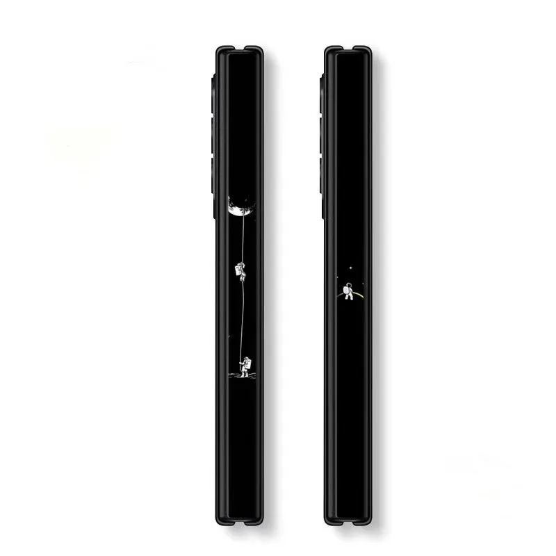 2 Pz Cerniera Colorata Pelle Per Samsung Galaxy Z Fold 5 4 3 Decalcomania Laterale Pellicola Protettiva Copertura Fold5 3M Wrap Protection Sticker