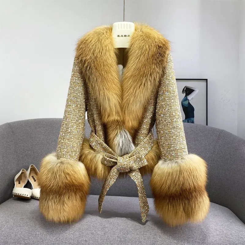 

Faux Fur Coat Women 2023 Autumn Winter Warm Soft Short V-collar Jacket Outwear Overcoat Pocket Elegant Hot Sale Cardigan T72