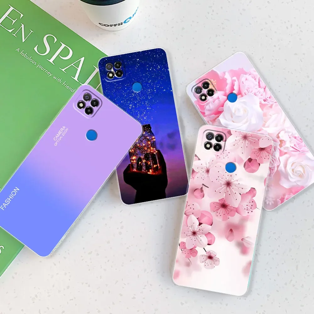 Sleek Marble Transparent Silicone Soft TPU Case - Stylish Protective Bumper Back Cover for Xiaomi Redmi 9C/9C NFC