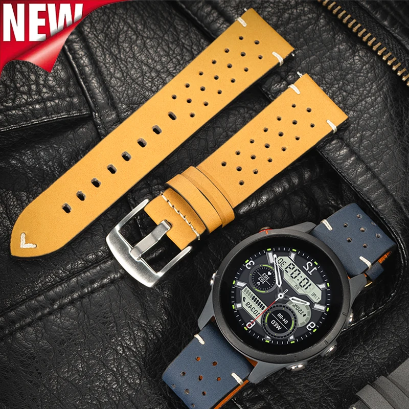 Premium Leather Watch Strap in Classic Design - 20mm & 22mm