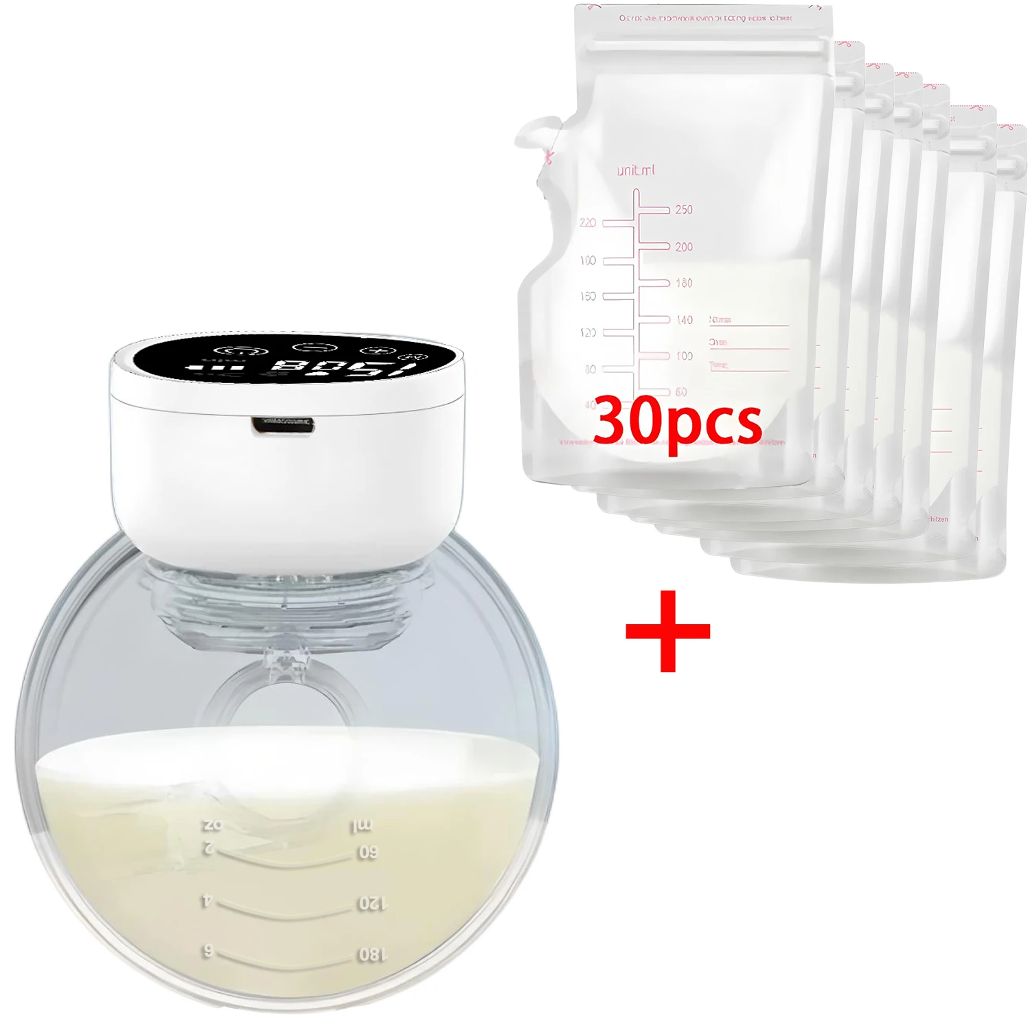 Extractor de leche automático eléctrico portátil F1 manos libres con ventosa y niveles de succión._voghion.com
