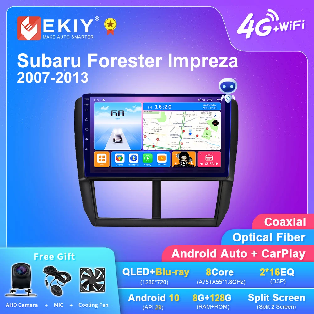 

EKIY T7 QLED DSP Android 10 2din Autoradio For Subaru Forester Impreza 2007 - 2013 Multimedia GPS Navi Stereo DVD Player CarPlay