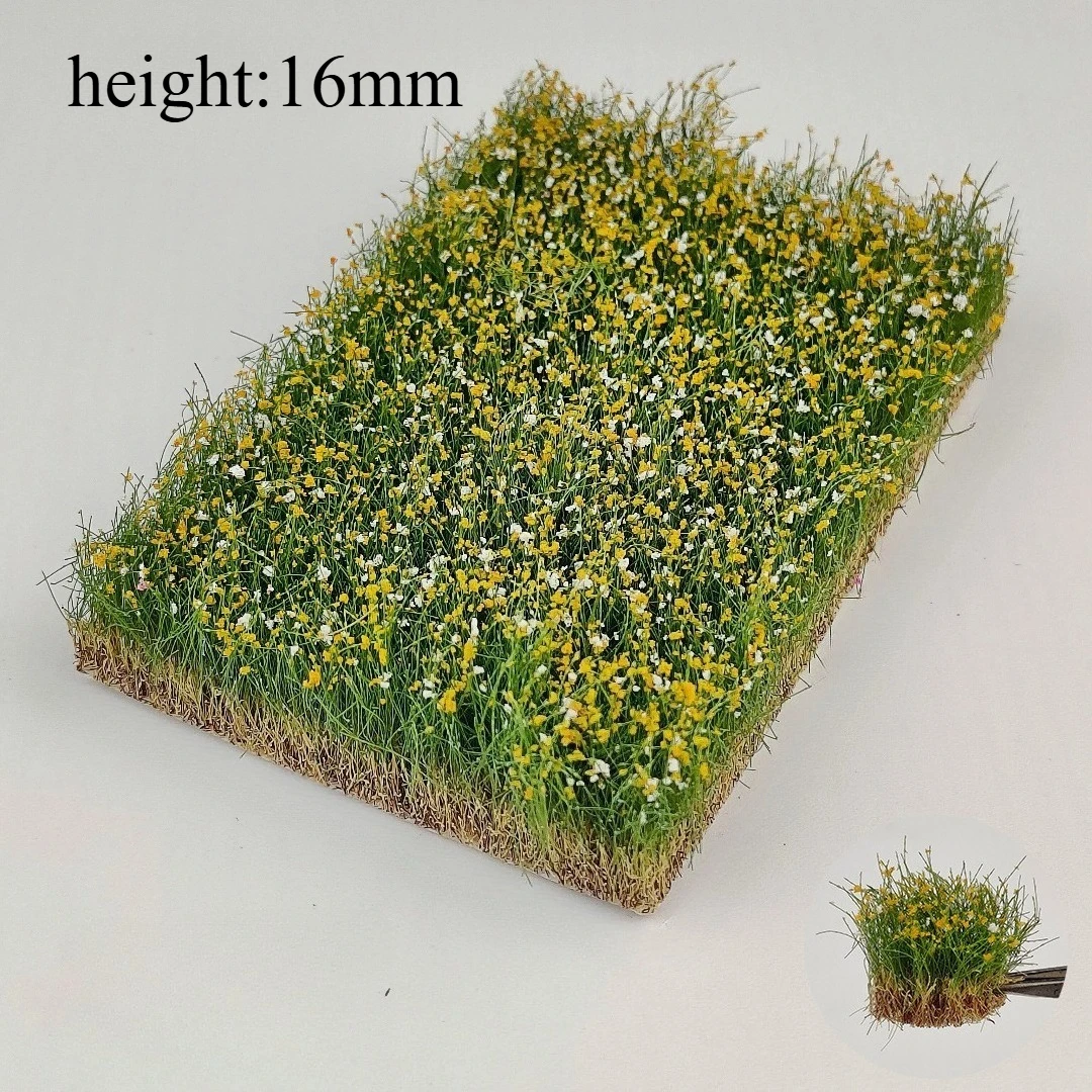 Miniature Colorful Flower Cluster Static Grass Tufts for Diorama and Model Layouts