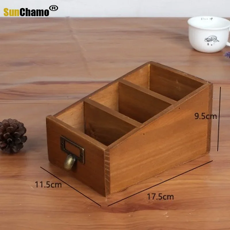 Groceries Household Items Vintage Old Wooden Jewelry Storage Box Cosmetic Desktop Home Decoration Living Room Decor
