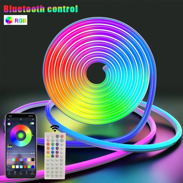 Lumières LED pour la décoration de la pièce, ruban LED, Bluetooth, Remote  Neon Lights, 1m-5m, 10m 15m 20m 30m, 5050 RGB - AliExpress