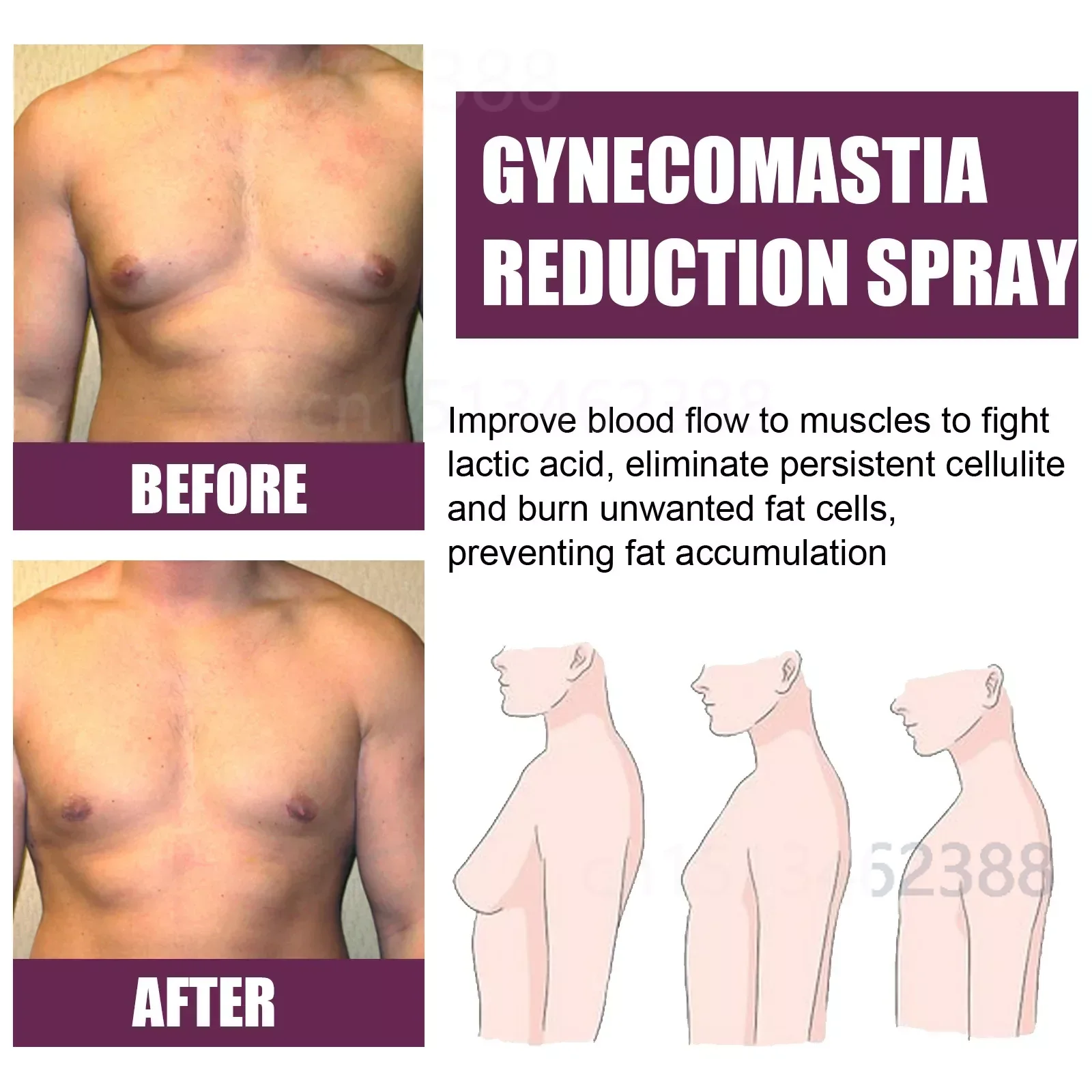Chest Firming Spray Chest Massage Spray Male Breast Growth Firming Gynecomastia Reduction Fat Reduction weight loss products health product male product