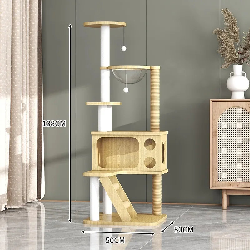 

Cat rack, space capsule, cat cage, nest, climbing frame, tree integrated solid wood grabbing board,