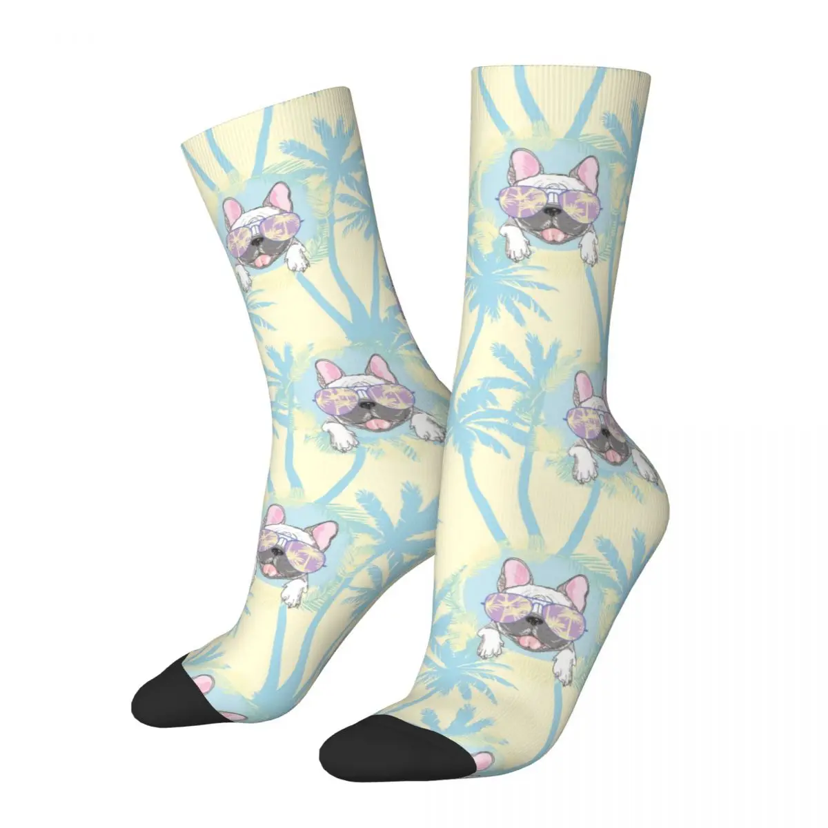 

French Bulldog Illustration Dog Lover Man Socks Male Mens Women Spring Stockings Polyester