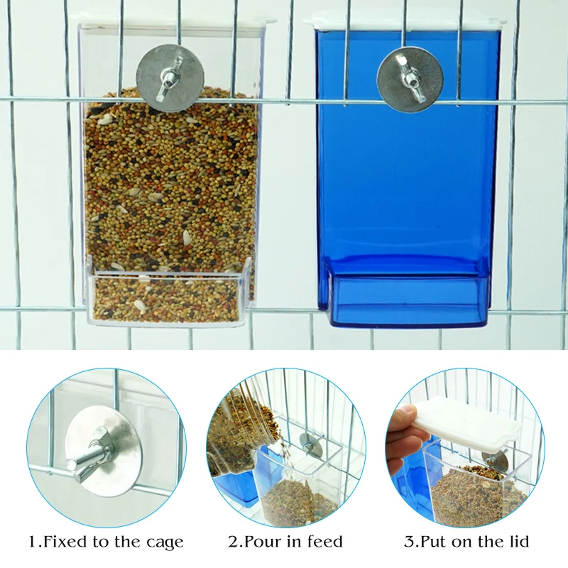 Parrots Birds Feeding Box Food Dispenser 5