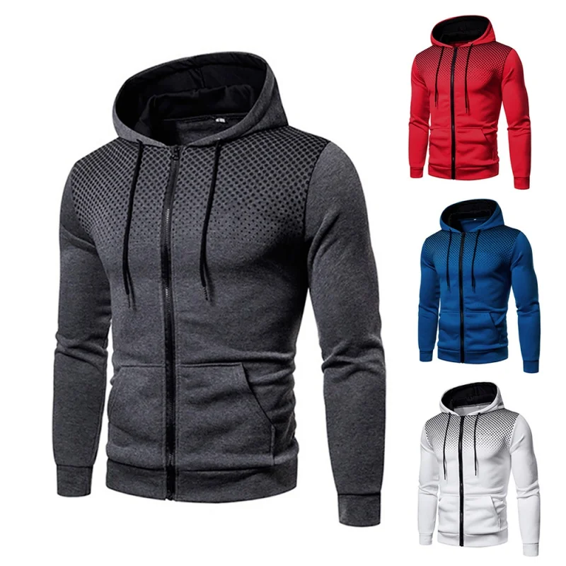 

2023 Trending Mens Zipper Hoodie High Quality Male Dialy Casual Sports Hooded Jackets Four Seasons Cool Motorcycle Coat