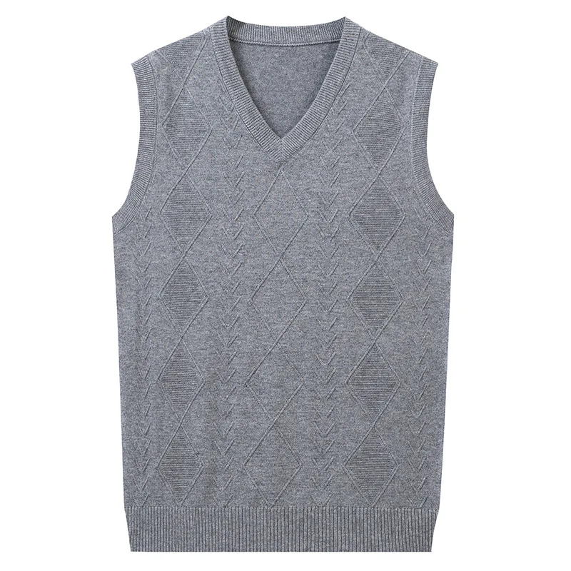 

2023 New Autumn Men's Woolen Vest Knitted Clothing Casual Sleeveless Slim Loose Business Vest V-neck Sweater Plus Size 3XL