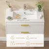 30" Bathroom Vanity Cabinet with Ceramic Sink, Wall-Mounted Floating Vanity, 2 Large Storage Drawers, with Sensor LED Light 4