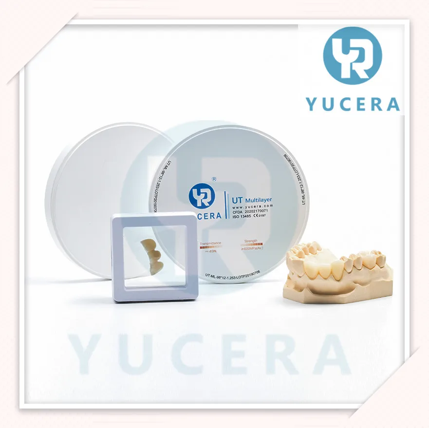 

Yucera 49%, лабораторный светлый керамический циркониевый диск, стоматологический Цирконий, предложение Yucera UT Multicapa