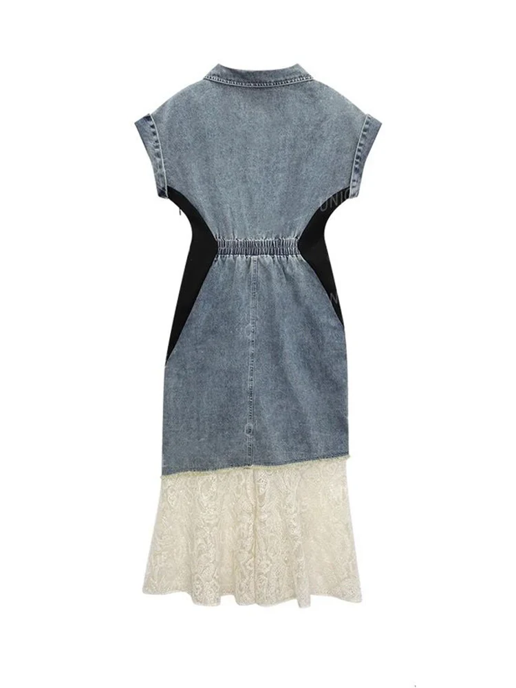 white christmas dresses Women's Dresses South Beach Faux Placket Collared Dress Denim Xs by Selfie Leslie