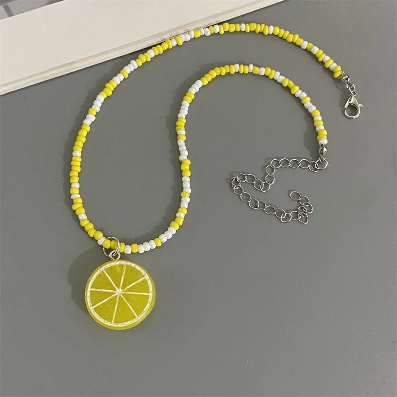 Various Fruit Pendant Necklace for Girl Women Handmade