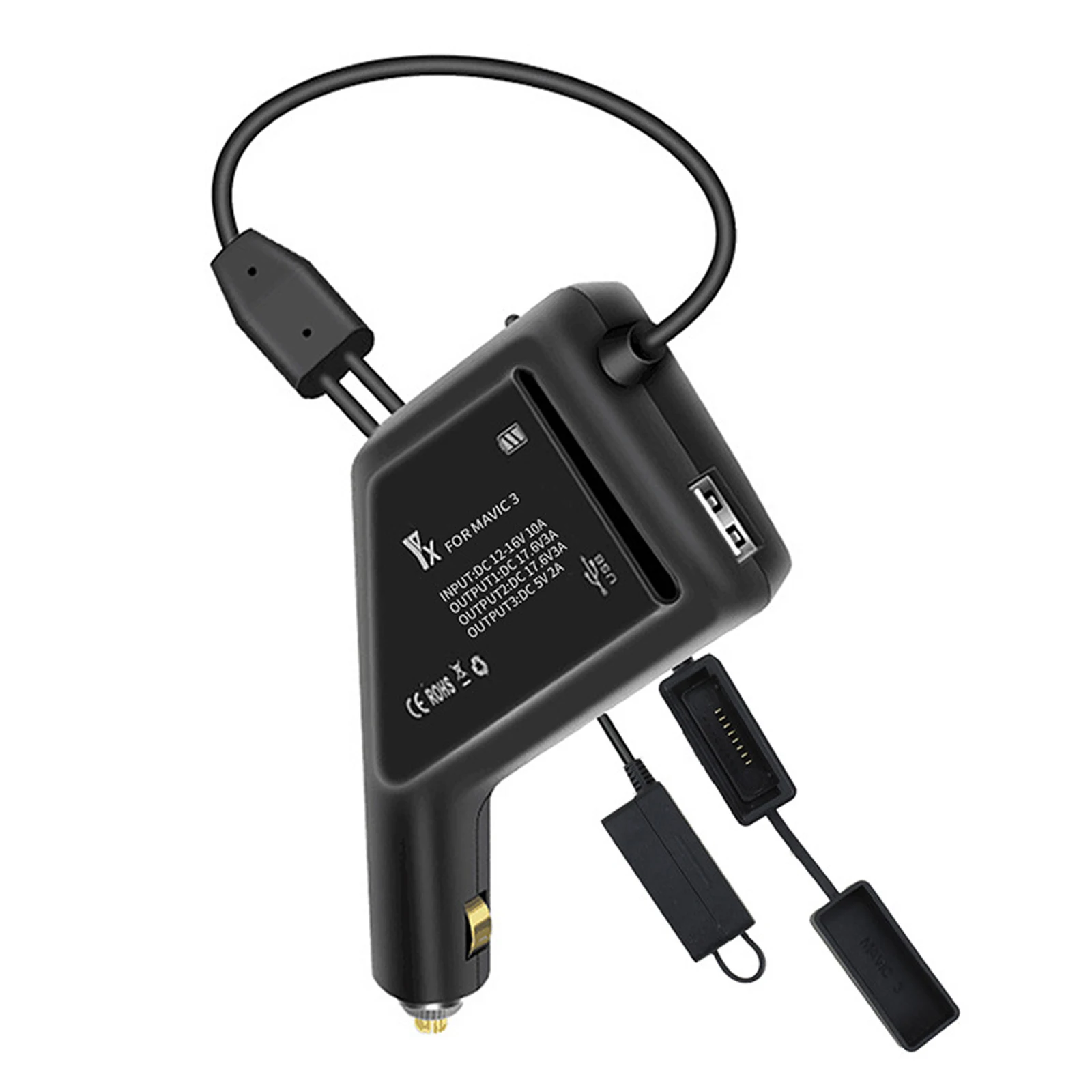Chargeur Voiture 3 En 1 Pour DJI Mavic Pro – Charge 2 Batteries + 1 USB En Même Temps, Rapide - 12