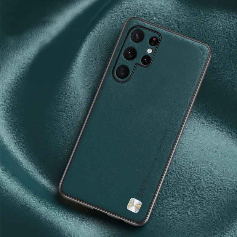 Coque de luxe en cuir et Silicone souple, étui antichoc pour Samsung Galaxy S22 Ultra S21 S20 FE S10 Plus A52 A53 5G_voghion.com