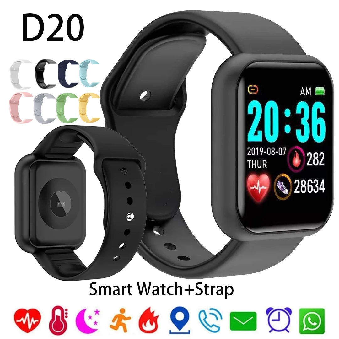 

D20 Smart Bracelet Heart Rate Blood Pressure Monitor Y68 Smart Watch Health Sports Pedometer Men's Women's Kids Smartwatch