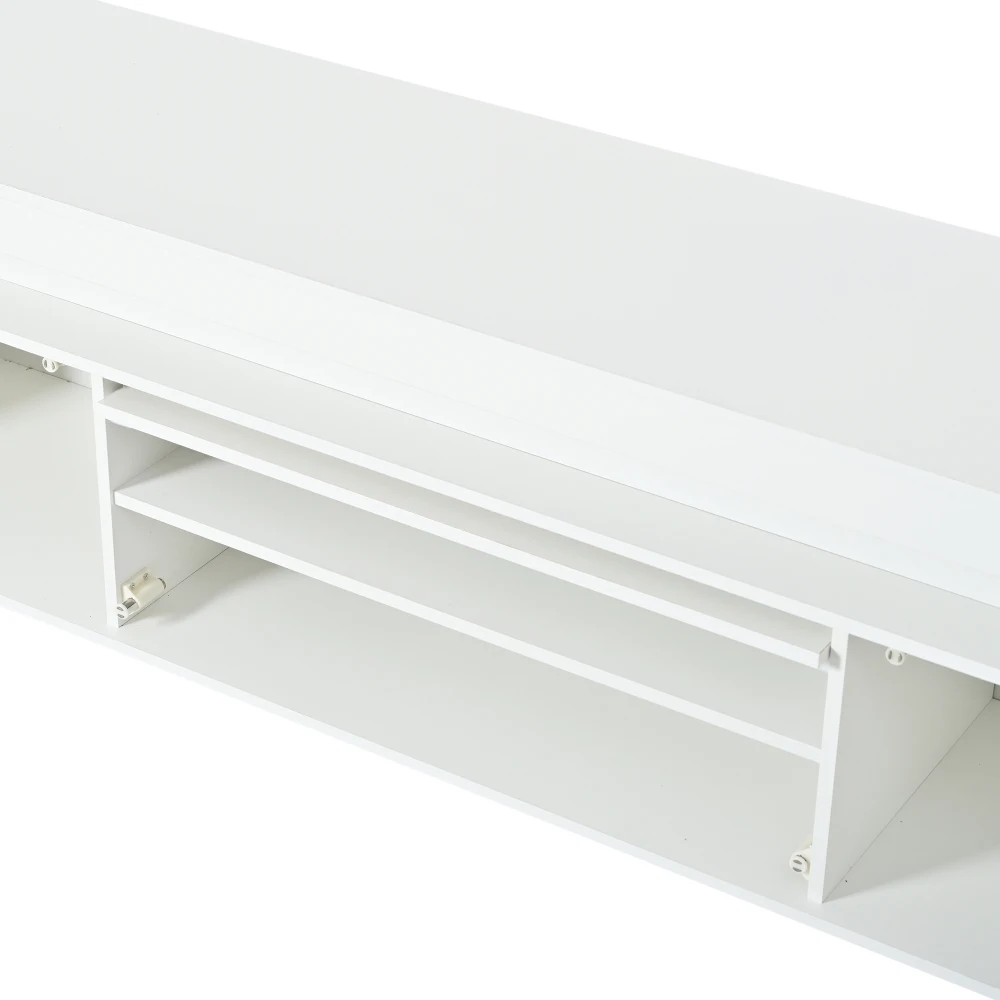 150*35*43cm Freistehender TV-Ständer für das Wohnzimmer, Moderner TV-Schrank mit 3 Türen, Lowboard mit LED-Lichtleiste und Stauraum – Detail 20