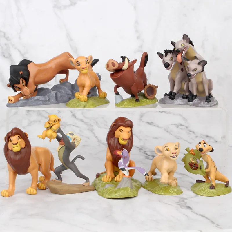 

9Pcs/Lot Hot Disney Movie The Lion King Simba Nala Timon Figurine Model PVC Kids Cartoon Toy Cake Decoration Doll Children Gift