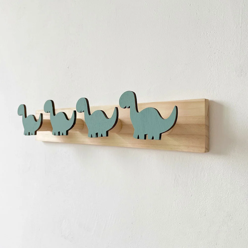 Sponge Coat Hook Dinosaur Child Decor Entryway Rack Key Holder for Wall Wooden Clothes 3