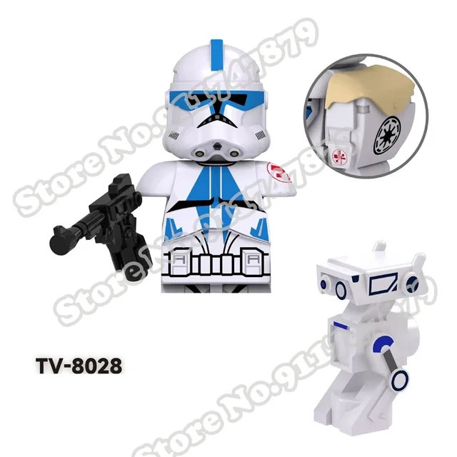 Star Wars Minifigure Mandalorian Han Solo C-3PO Leia Darth Vader Bbba Fett Block Mini Robot Figure Toy Bricks Assembling Doll 4