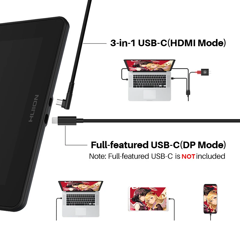 HUION Kamvas 16 2021 Monitor per Tablet grafici con schermo Display da disegno da 15.6 pollici Tablet digitale per dispositivo Android PC Win Mac