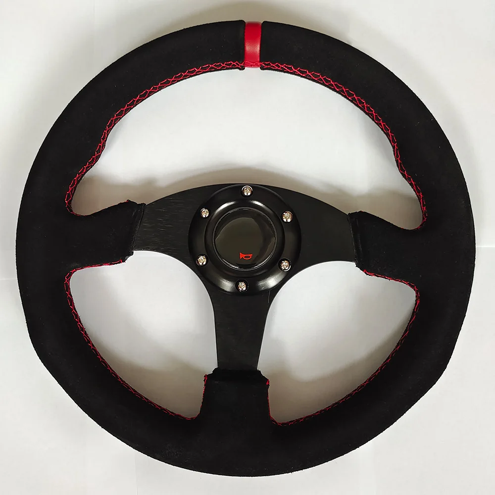 Amazon.co.jp: 330mm フラット ステアリング ホイール スエード