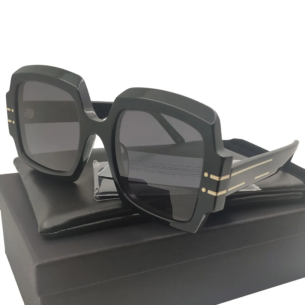 

Female Men Acetate Women Black Retro Sunglasses For Steampunk Black Party Brand Designer Futuristic Large Summer For Sun Glasses