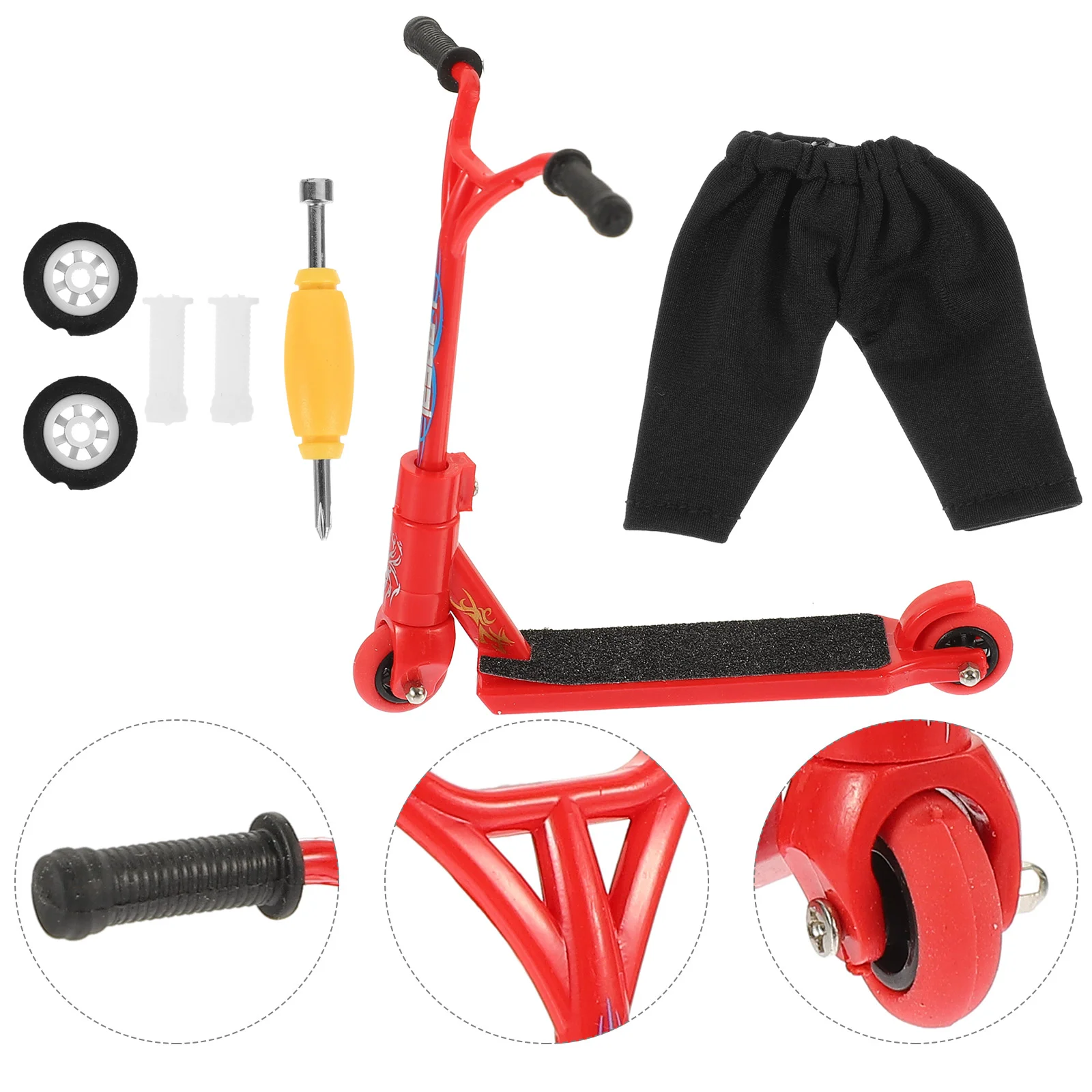 어린이용 미니 핑거 미세 모터 기술, 작은 스쿠터 플라스틱 천, 2 세트