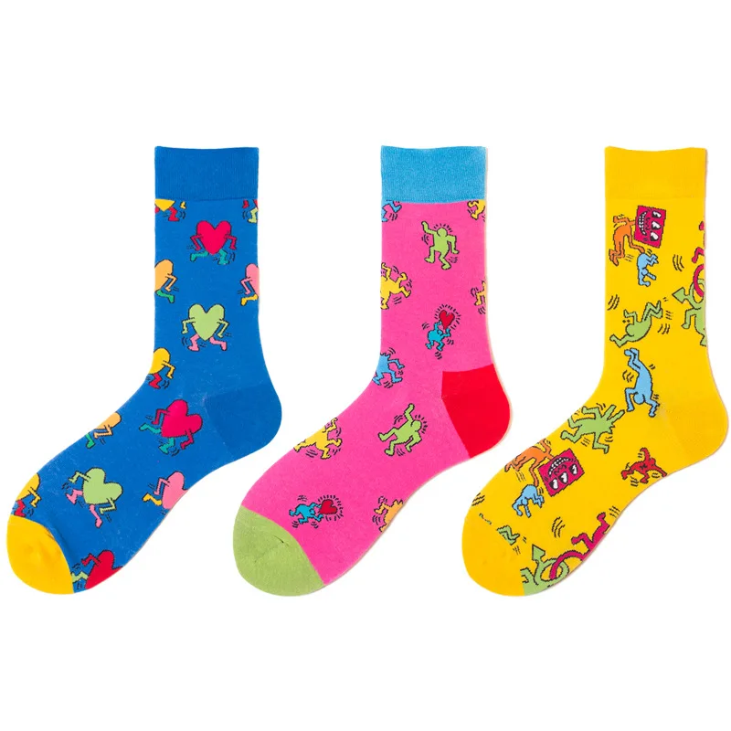 

3 Pairs Women’s Trendy Animal Print Novelty Socks Funny Cotton Crew Casual Athletic Socks With Cartoon Flamingo Patterns
