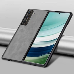 Frosted PU Leather Anti-Shock Gel Case, Compatible with Foldable Phones for Galaxy Z fold SE (Gray)