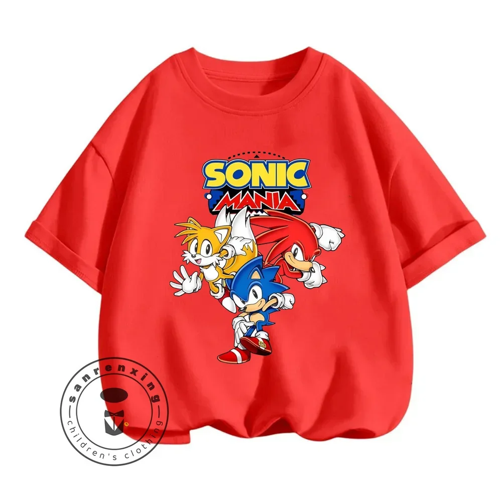 Sonic The Hedgehog Boys Girls Summer Tees A Great Choice for Casual Wear Lightweight Comfortable For Every Day Easy-Going Comfy 3