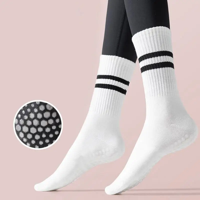 Yoga Socks Cotton Mid-tube Bottom Professional Silicone Non-slip Indoor Fitness Socks gym Floor Soft Dance Pilates Sports Socks