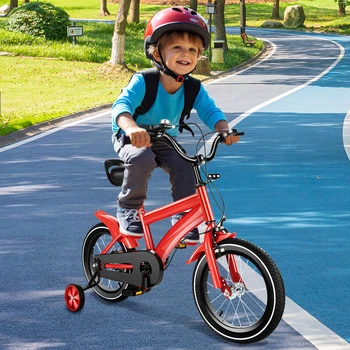 14 Inch Children Bicycle Boys Girls Kids Bike Unisex with Safety Training Wheel 100-115cm Applicable Height for 2-4 Years Old 1